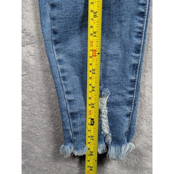 C'est Toi High Rise Jeans Womens Size 11 29 Light Wash Distressed Modern - Picture 7 of 11